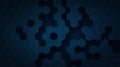 Dark blue hexagonal grid pattern with subtle lighting effects abstract background Royalty Free Stock Photo