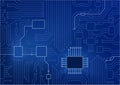 Dark blue illustration of circuit board / CPU close up as concept for digital transformation