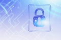 Dark blue immersive digital security interface Royalty Free Stock Photo