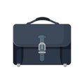 Dark blue leather briefcase isolated illustration on white Royalty Free Stock Photo