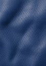 Dark blue leather texture with a fine grain pattern and natural-looking wrinkles. The Royalty Free Stock Photo