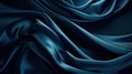 Dark Blue Luxurious Silk Satin: Opulent, Glossy, and Elegant Background Designs. Generative AI Illustration.