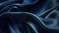 Dark Blue Luxurious Silk Satin: Opulent, Glossy, and Elegant Background Designs. Generative AI Illustration.