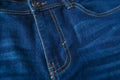 Dark blue male jeans zipped fly close up. Royalty Free Stock Photo