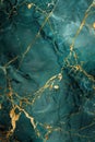 Dark blue marble texture with golden veins. Turquoise marble background wallpaper Royalty Free Stock Photo