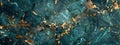 Dark blue marble texture with golden veins. Turquoise marble background wallpaper