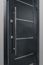 Dark Blue Metallic Door With Long Handle Royalty Free Stock Photo