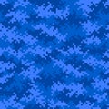 Dark blue military camouflage pixel pattern seamlessly tileable Royalty Free Stock Photo