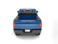 Dark blue modern pick up truck - back view Royalty Free Stock Photo