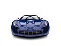 Dark blue modern sports concept car - front view Royalty Free Stock Photo