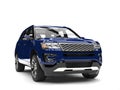 Dark blue modern SUV - front view Royalty Free Stock Photo