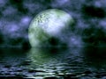 Dark Blue Moon & Water