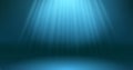 Dark blue ocean surface depth scene. Abstract rays of the sun through the depths of the underwater background. Diving. Blue sea Royalty Free Stock Photo