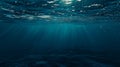 Dark blue ocean surface seen from underwater . Generative Ai Royalty Free Stock Photo