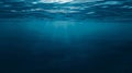 Dark blue ocean surface seen from underwater . Generative Ai Royalty Free Stock Photo