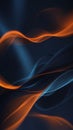 An dark blue and orange background with a blue line that is curved. Royalty Free Stock Photo