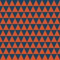 Dark blue and orange triangles seamless vector pattern. Simple abstract geometric background texture Royalty Free Stock Photo