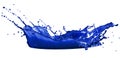 Dark blue paint splash isolated on black background Royalty Free Stock Photo