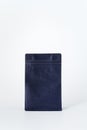 Dark blue paper ziplock package with valve for roasted coffee bean