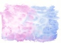 Dark blue and pink mixed two-tone watercolor horizontal gradient background. It`s useful for greeting cards, valentines