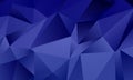 Dark blue polygon background with triangles of different shape and size Geometric pattern, backdrop. Royalty Free Stock Photo