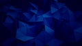 Dark blue polygonal surface 3D rendering background