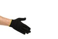 Dark blue protective cloth gloves with hand, handyman equipment