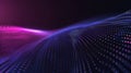 A dark blue and purple abstract background with glowing lines and dots Royalty Free Stock Photo