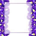 Dark Blue Purple Iris Flower Banner Card. Vector Illustration Royalty Free Stock Photo
