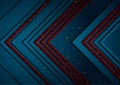Dark blue and red tech arrows abstract geometric background Royalty Free Stock Photo