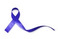 Dark blue ribbon for raising awareness on colorectal/ colon cancer, Acute Respiratory Distress Syndrome ARDS isolated