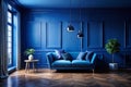 Dark Blue Room Background Royalty Free Stock Photo