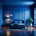 Dark Blue Room Background Royalty Free Stock Photo