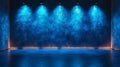 Dark Blue Room with Spotlights and Textured Wall Royalty Free Stock Photo