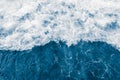 Dark blue sea ocean wave and  liquid white foam Royalty Free Stock Photo