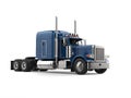 Dark blue semi - trailer truck