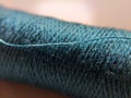 dark blue sewing thread spools Royalty Free Stock Photo