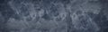 Dark blue shabby textured wall wide texture. Black gloomy abstract grunge panoramic background Royalty Free Stock Photo