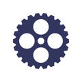 Dark blue silhouette gear wheel icon