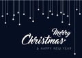 Dark Blue Simple Christmas Card with Stars Royalty Free Stock Photo