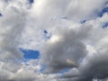 Dark blue sky with big clouds.  Immensity, space.  Perfect as a mobile wallpaper. Royalty Free Stock Photo