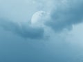 Dark blue sky and clouds with full moon Royalty Free Stock Photo