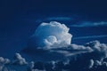 a dark blue sky with a single cloud floating in the distance Royalty Free Stock Photo