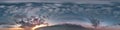 Dark blue sky before sunset with beautiful awesome clouds. Seamless hdri panorama 360 degrees angle view with zenith for use in Royalty Free Stock Photo