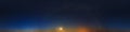 Dark blue sky after sunset with beautiful awesome sky with moon and milky way. Seamless hdri panorama 360 degrees angle view with