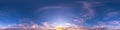 Dark blue sky before sunset with beautiful clouds. Seamless hdri panorama 360 degrees angle view with zenith for use in 3d Royalty Free Stock Photo