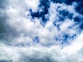 Dark Blue Sky White Storm Clouds Rainy Day Spring Nature Morning Light