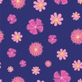 Dark blue small flowers seamless pattern Royalty Free Stock Photo