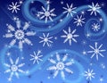Dark Blue Snowflake Background