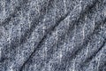 Dark blue soft fabric of cozy plush plaid. Wavy warm blanket background Royalty Free Stock Photo